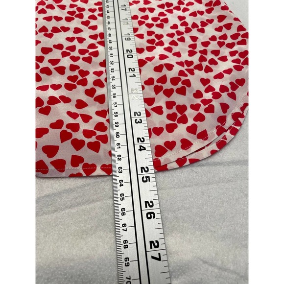 Equipment Femme Size XS Lyle Heart Print Silk Tank Top Sleeveless Blouse Red - Picture 7 of 11